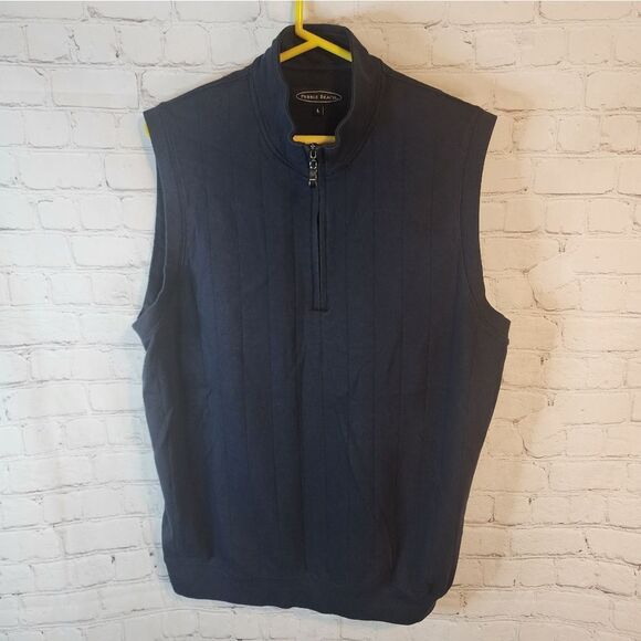 Men's Pebble Beach full zip sweater vest, size Large - Picture 1 of 4